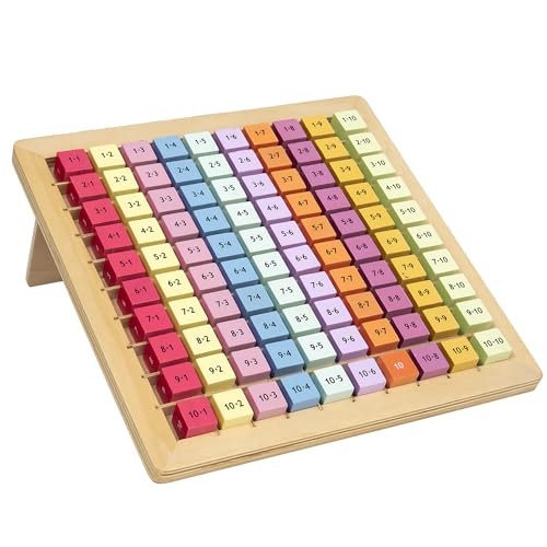 LumeeStar® 1x1 Multiplikations-Spielbrett, Buntes Holz Lernspielzeug, Interaktives Einmaleins Spiel für Grundschüler, Pädagogisches Mathe-Spielzeug, Geschenk zur Einschulung für Kinder ab 2. Klasse von LumeeStar