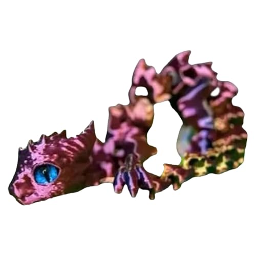 Gelenkiger Drache – niedlicher -gedruckter Drache, Chefschreibtisch-Dekoration mit flexiblen Gelenken, Drachen- , Desktop-Haustier für Wohnzimmer, Schlafzimmer von Lumiscent