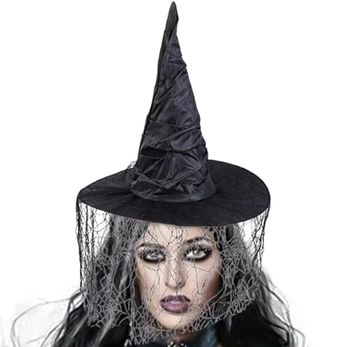 Holloween Partyhut – Halloweenhut | Partyhut Zauberer Kostüm | Hexenhut | Teens Neuheit Cosplay Zubehör, Halloween Kostüm Hexen Hüte für Damen und Mädchen von Lumiscent