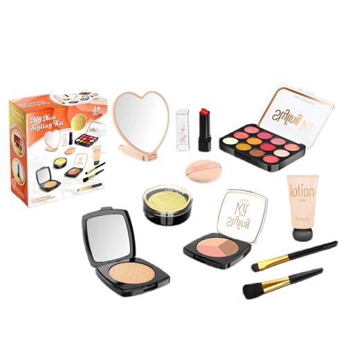 Kinder-Make-up-Set – Spiel-Make-up-Set für Kinder | Make-up-Set für Kinder | Make-up-Spielzeugsets für Mädchen | Gefälschtes Kinder-Rollenspiel-Make-up-Set, sichere Rollen-Kosmetik-Sets zum Spielen un von Lumiscent