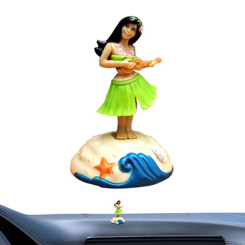 Lumiscent Hawaiianische Mädchen-Dashboard-Puppe, Dashboard-Mini-Mädchen | Tanzende Mädchenfigur mit schüttelndem Kopf für das Armaturenbrett - Desktop-Auto-Innendekoration für Fahrspaß für von Lumiscent