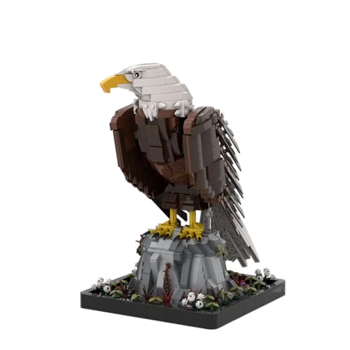 Lumitex Bald Eagle Klemmbausteine Set Kreatives Tier Eagle Modular Baukasten Mechanische Bauklotz Spielzeug/Geschenk/Sammlerstücke für Erwachsene - 1468 Stück Mini Bricks von Lumitex