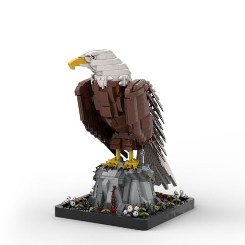 Lumitex Bald Eagle Klemmbausteine Set Kreatives Tier Eagle Modular Baukasten Mechanische Bauklotz Spielzeug/Geschenk/Sammlerstücke für Erwachsene - 1468 Stück Mini Bricks von Lumitex