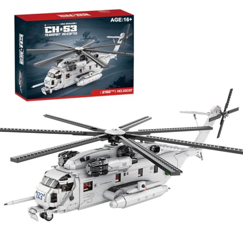 Lumitex CH-53E Super Stallion Hubschrauber Bausteine 2192 klemmbausteine CH-53E Helikopter Modellbausatz 1/35 MOC Flugzeug Konstruktionsspielz Bauklötze Geschenk Sammlerstücke von Lumitex