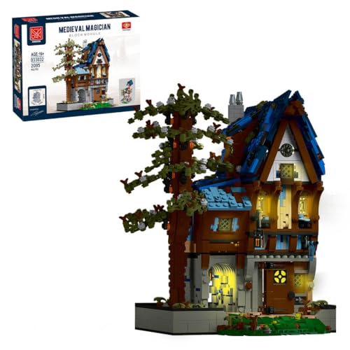 Lumitex Mittelalterliche Modular Architektur Medieval Magician Klemmbausteine Bausteine Modular Haus Konstruktions 2024 Geschenke für Erwachsene, Kinder und Jugendliche - 2095 Teile von Lumitex