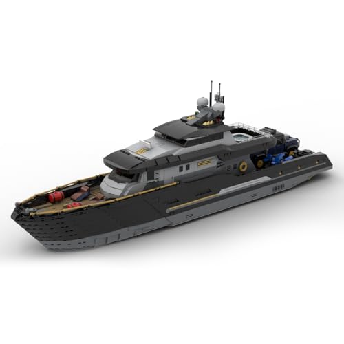 Lumitex Yacht Schiff Klemmbausteine Bausteine, 1:30 Expeditionary Yacht Kreuzfahrtschiff Bauklötze Military WW2 Schiff Modular Cruiser Set für Erwachsene - 4369 Teile, MOC-185307 von Lumitex