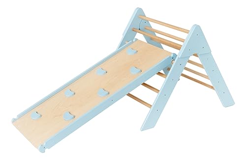 Luna Toys Holz Klettergerüst mit Rutsche Blau LU-36967 von Luna Toys