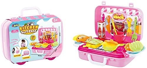 Luna Spiel Küche Koffer Rucksack m. Zubehör 29-TLG. Koch Utensilien Spielset +3J von Luna