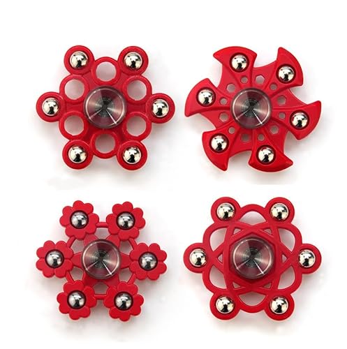 Fidget Spinner Finger Fidget Spinner mit 6 Metallkugeln, 4er Set von Luna24