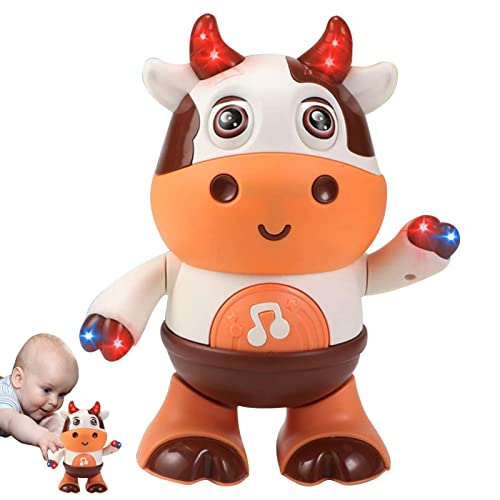 Baby Cow Musical Toy - LED Lights Musical Toys, Tancing Walking Cow Toy | 8.07*4,92*4,92in Musikspielzeug mit Musik und LED -Lichtern, Baby -Lernentwicklungsspielzeug für 3 bis 18 Monate , Mädch von Lunaobrik