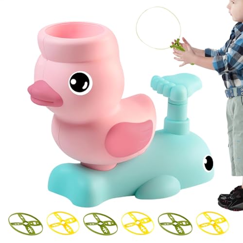 Lunaobrik Duck Flying Disc Start Toys, Flying Disc Catching Game | Buntes Sprung- und Fangen -Entenspielzeug,Tragbare Gartenaktivitäten, lustige Familienjagdspiele für den Hinterhof, Garten von Lunaobrik