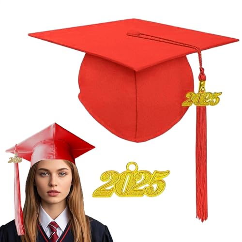 Lunaobrik Grad Caps, Adult Graduation Cap, Bequeme verstellbare Junggesellenhelme mit Jahrplatte, Kleideraccessoire -Foto -Requisiten, Abitur -Souvenirs für Schulversammlungen, Cosplay von Lunaobrik