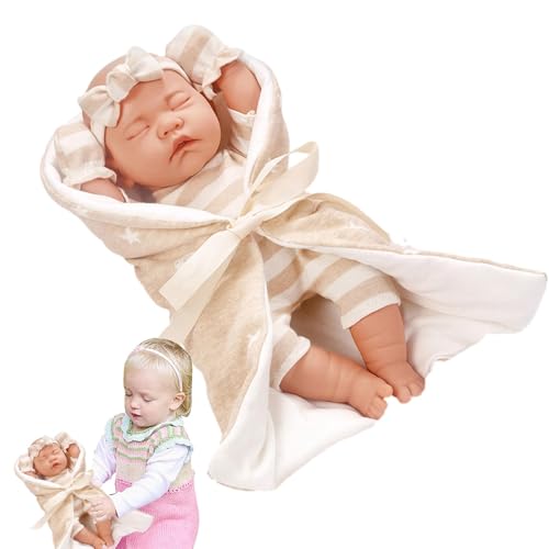 Lunaobrik Wiedergeburt Babypuppen, Simulation Wiedergeburt Puppe | Lebensechte Lebenspuppen - Wiedergeburt Puppe mit Schlafsack für und Mädchen von Lunaobrik