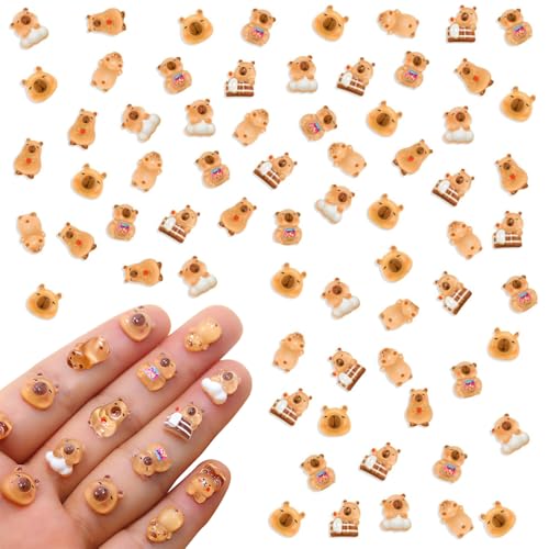 LunarCharm 100 Stück winzige Capybaras für Puppenhaus-Miniaturen, Kunstharztiere zum Basteln, Mini-Capybaras für Feengärten, Mikro-Landschaftsgestaltung, Dekoration LunarCharm 100 Stück winzige Capybaras für Puppenhaus-Miniaturen, Kunstharztiere zum Basteln, Mini-Capybaras für Feengärten, Mikro-Landschaftsgestaltung, Dekoration von LunarCharm