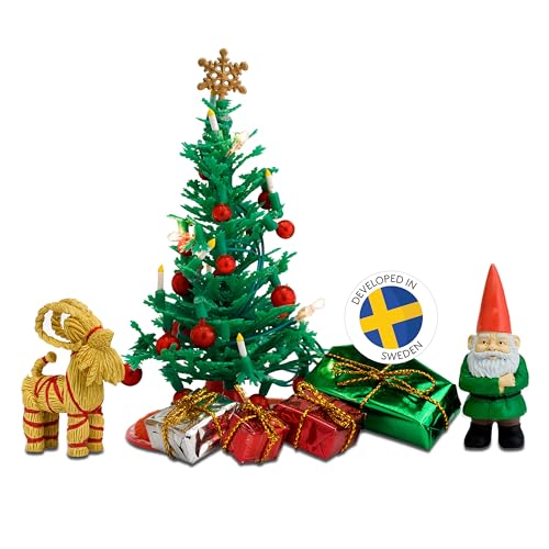 LUNDBY Puppenhaus Weihnachtsbaum mit Lichtern LED + Santa — 7-teilig Puppen Haus Zubehör — Puppen Haus Möbel für 11cm Mini Puppen — Alter 4+ Maßstab 1:18 LUNDBY Puppenhaus Weihnachtsbaum mit Lichtern LED + Santa — 7-teilig Puppen Haus Zubehör — Puppen Haus Möbel für 11cm Mini Puppen — Alter 4+ Maßstab 1:18 von Lundby