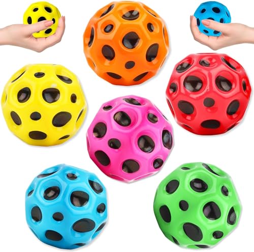 Lunriwis 6 Stück Astro Jump Ball, Gummi Bounce Ball, Moon Ball, 7cm Springender Gummiball, Geschenke für Jungen und Mädchen, Hohe Space Ball, Bouncy Balls für Kinder Party Geschenk von Lunriwis