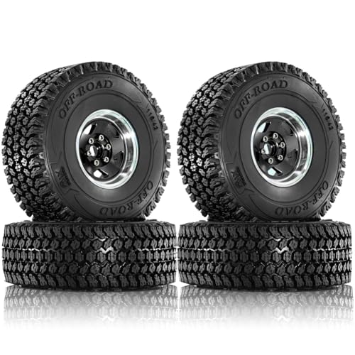 Luobannm 4 Stück 116 mm Offroad-Reifen, 12 mm Sechskantnaben für 1/10 RC-Rennwagen, 4WD Nitro ////, Schwarz von Luobannm