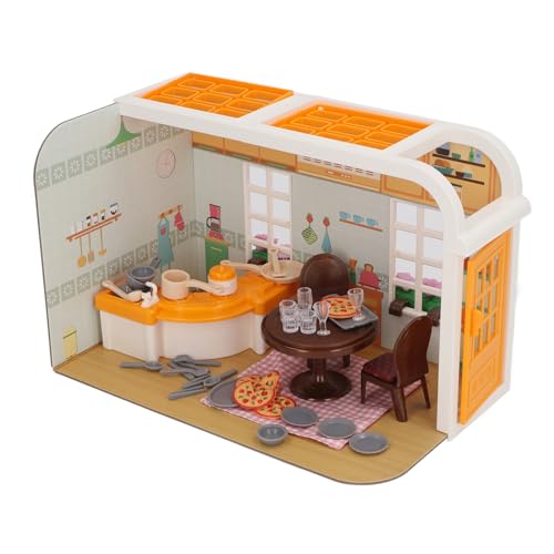 DIY-Miniatur-Puppenhaus-Set, Mini-Puppenhaus-Zubehör mit Möbeln für, Teenager, Erwachsene, Puppenhaus-Modell, Miniaturhaus-Szene, DIY-Miniaturhaus-Set mit Hintergrund für von Luocute