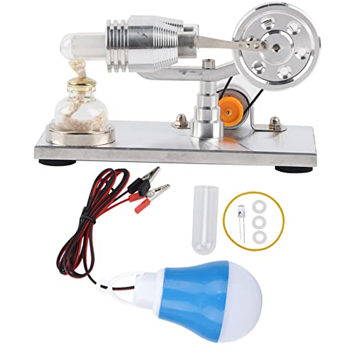 Hot Air Stirling Motor, Stirling Motormotor Modell CNC Bearbeiteter Rahmen, Bildungsspielzeug -Imagination Entwicklung für Kinderwissenschaftsprojekte Klassenzimmerdemonstrationen von Luocute