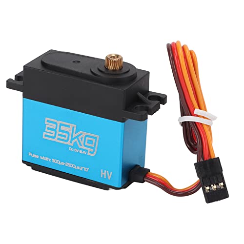 Luocute 35-kg-Servomotor, Wasserdichtes Hochspannungs-RC-Servo mit Hohem Drehmoment, Digitales Vollmetallgetriebe-Servo, Kernloses Motorservo für 1/8 1/10 1/12 Ferngesteuertes Auto, von Luocute