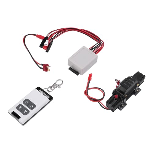 Luocute Leistungsstarke Dual-Motor-Winde für Redcat 1/8 1/10 RC Crawler Cars, Automatische RC-Car-Winde, Off-Road-RC-Car-Winde aus Aluminiumlegierung mit Controller-Fernbedienung, von Luocute