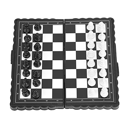Magnetisches Schachspiel, Klappbares Schachbrett mit Magnetischen Figuren, Tragbares Schachspiel aus Kunststoff für Aktivitäten Im Innen- und Außenbereich von Luocute