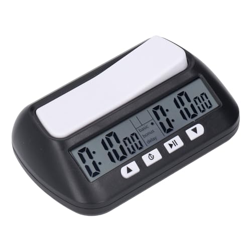 Professioneller Timer, Schach-Timer für Brettspiele, Tragbarer Digitaler Schachuhr-Timer mit Bonus-Verzögerungs-Countdown-Zählungsfunktionen, übersichtliches Display für (Black) von Luocute