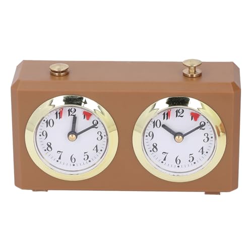 Vintage Analoge Schachuhr-Timer, Mechanische Internationale Schachuhr, Professionelle Digitale Schachuhr, Keine Batterie Erforderlich, Tragbarer Schachspiel-Timer für (Bräunen) von Luocute