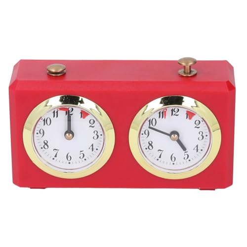 Vintage Analoge Schachuhr-Timer, Mechanische Internationale Schachuhr, Professionelle Digitale Schachuhr, Keine Batterie Erforderlich, Tragbarer Schachspiel-Timer für (Rot) von Luocute