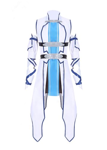 Anime Asuna Yuuki Cosplay-Kostüm für Damen, blaues Outfit, Uniform, Party, Halloween-Outfit (weiß, personalisierbar) von Luoweiming