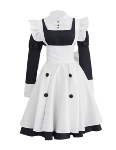 Anime-Cosplay-Kostüm, Uniform, Damen, Halloween, Kleidung, Dienstmädchenkleid, Party, personalisierbar (weiß, personalisierbar) von Luoweiming