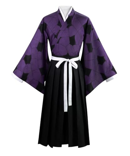 Anime Kokushibo Cosplay Kostüm Kimono Halloween für Männer Frauen Anzug Party Sets (Lila, Personalisierbar) von Luoweiming