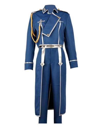 Anime Roy Mustang Cosplay-Kostüm für Erwachsene, Halloween-Uniform-Set, Partyanzug (Blau, personalisierbar) von Luoweiming