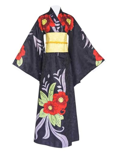 Anime Tamayo Cosplay Kostüm Kimono Mann Frau Halloween Weihnachten Party Kleidung (Schwarz, personalisierbar) von Luoweiming