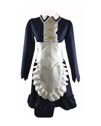 Luoweiming Amine Lioes Cosplay-Kostüm für Damen, Dienstmädchenkleid, Halloween-Party, Mädchen-Kleidungsset (Blau, L) von Luoweiming