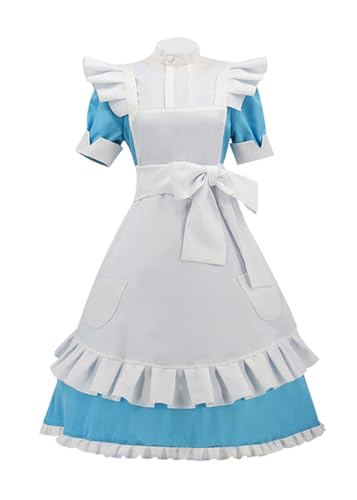 Luoweiming Anime Alicization Lolita Maid Schürze Uniform Cosplay Kostüm für Halloween-Party (Blau, XXL) von Luoweiming