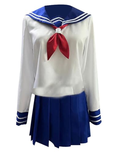 Luoweiming Anime Arataka Reigen Cosplay-Kostüm, für Damen und Mädchen, Uniform, Halloweenanzug (Blau, L) von Luoweiming