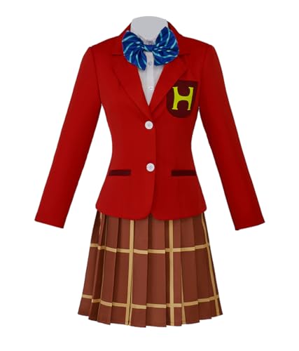 Luoweiming Anime Arataka Reigen Cosplay Kostüm Damen Schule Mädchen Uniform Anzug Halloween (Rot, XS) von Luoweiming