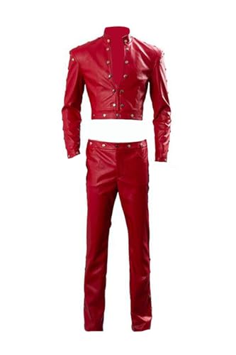 Luoweiming Anime Ban Cosplay-Kostüm, PU-Uniformen, Party, Halloween, für Erwachsene, Bekleidungsset (Rot, XL) von Luoweiming