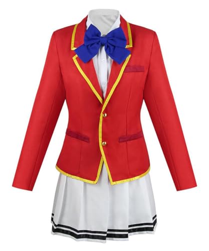 Luoweiming Anime Cos Horikita Suzune Cosplay-Kostüm für Damen, Schuluniform, JK, Anzug, Halloween, Rot, Größe XL von Luoweiming