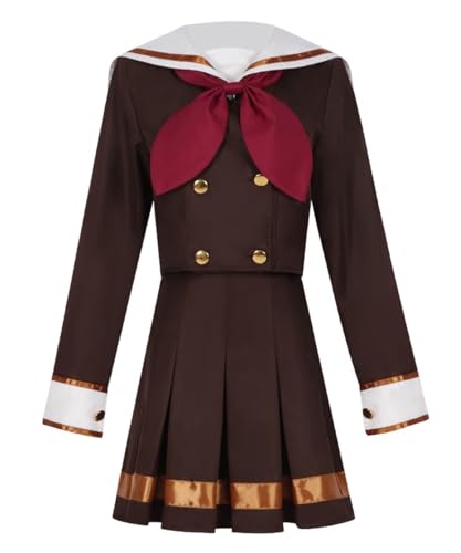 Luoweiming Anime Cos Kuroe Mayu Cosplay-Kostüm für Damen, Braun, JK, Uniformkleid, Halloween, Braun, Größe XXL von Luoweiming