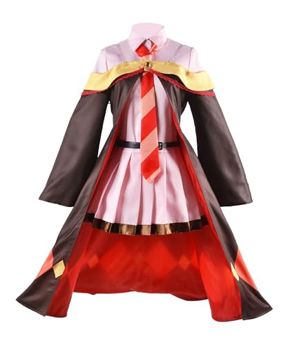 Luoweiming Anime Cos Megumin Cosplay-Kostüm, Umhang, Hut, Uniform, Halloween, personalisierbar (Rosa, XXXL) von Luoweiming