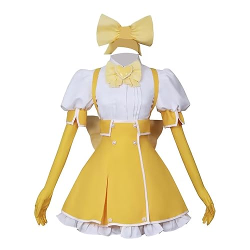 Luoweiming Anime Cos Tenkawa Kaoruko Cosplay-Kostüm, Schuluniform, Kleid, Halloween, personalisierbar (Gelb, M) von Luoweiming