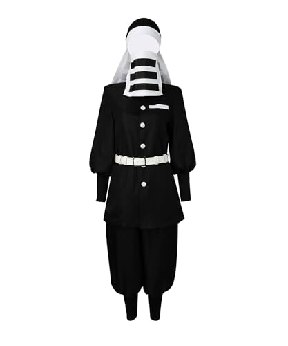 Luoweiming Anime-Cosplay-Kostüm, schwarz, Uniform-Outfit für Halloween-Partykleidung, personalisierbar (Schwarz, L) von Luoweiming