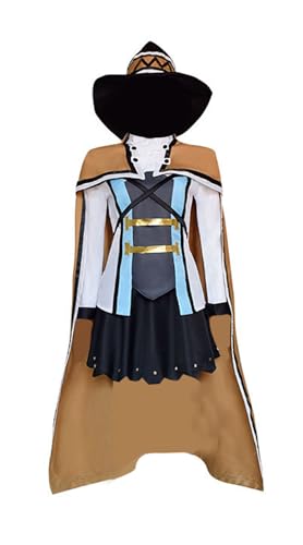 Luoweiming Anime Cosplay Kostüm Roxy Migurdia Uniform Set Braun Umhang Top Rock Hut Outfit (Braun, XXXL) von Luoweiming