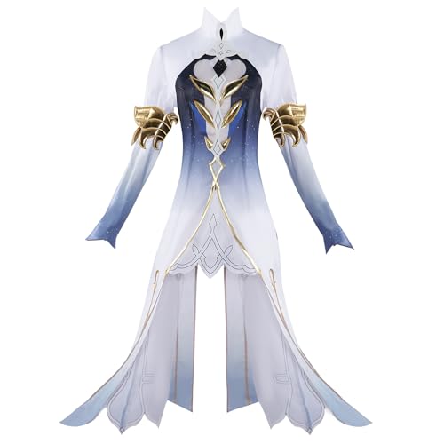 Luoweiming Anime Genshin Impact Focalors Cosplay-Kostüm, Uniform für Halloween-Kleidung, Party, Weiß, Größe XL von Luoweiming