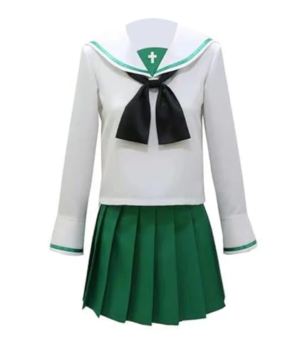 Luoweiming Anime Isuzu Hana Cosplay Kostüm Matrosen Schuluniform Halloween Komplettes Set Mädchen (Grün, L) von Luoweiming