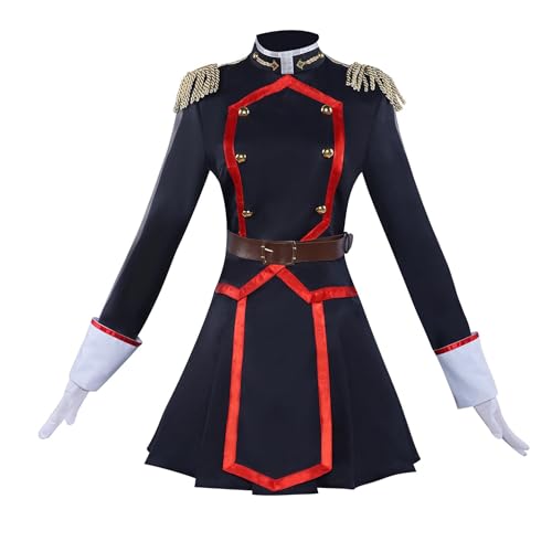 Luoweiming Anime Uzen Kyōka Cosplay Kostüm Schwarz Kampfuniform Rock Set Frau Karneval (Schwarz, L) von Luoweiming