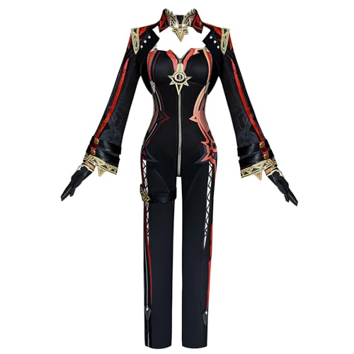 Luoweiming Genshin Impact Cosplay Kostüm Mavuika Uniform Set Damen Halloween Karneval Anzüge (Schwarz, XXXL) von Luoweiming