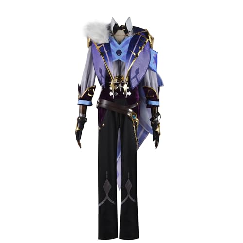 Luoweiming Genshin Impact Kaeya Cosplay Kostüm Uniform Anime Kleidung Set Halloween Party Karneval (Schwarz, L) von Luoweiming